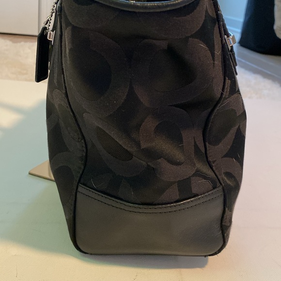 Coach Taylor Alexis Satchel Black with Brown C Logo Jacquard - Picture 7 of 11